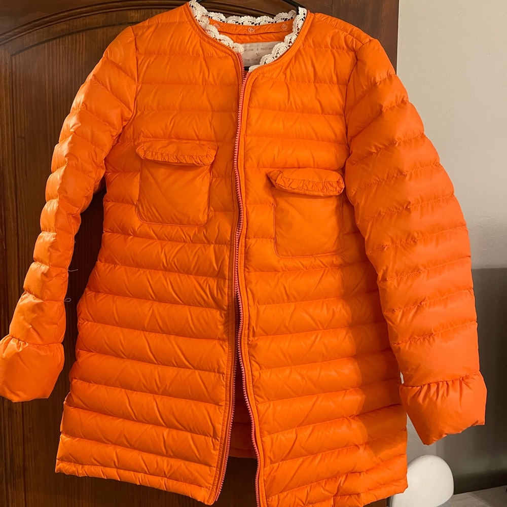 Preppy Coral Puffer Jacket